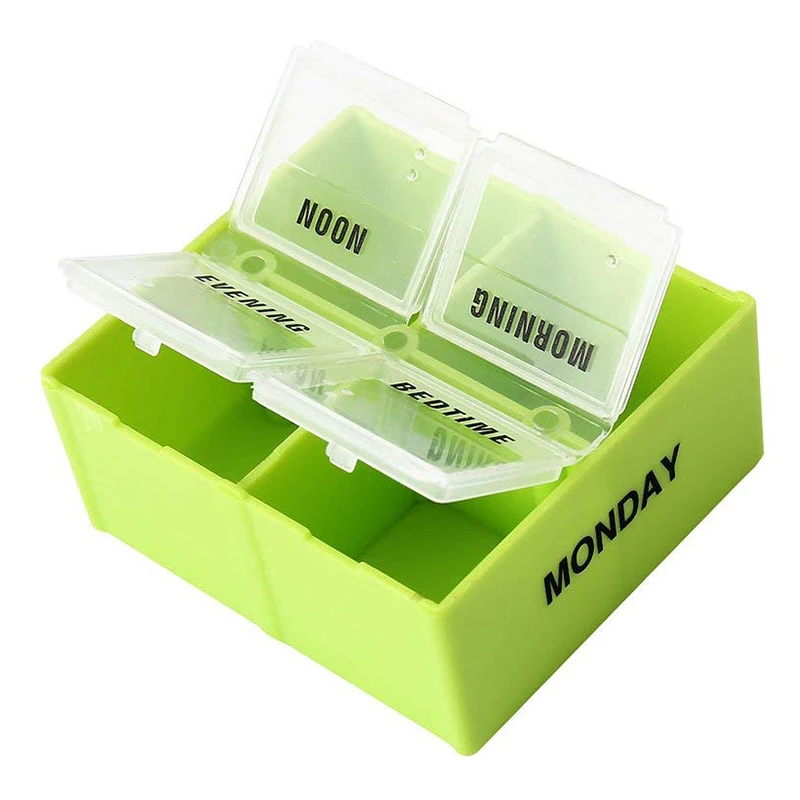 Pill Box Organizer Weekly 7 Day with 4 Large Compartments Morn/Noon/Night/Bedtime Pills Medicine Tablet Box Dispenser Organize
Pill Box Organizer Weekly 7 Day with 4 Large Compartments Morn/Noon/Night/Bedtime Pills Medicine Tablet Box Dispenser Organize