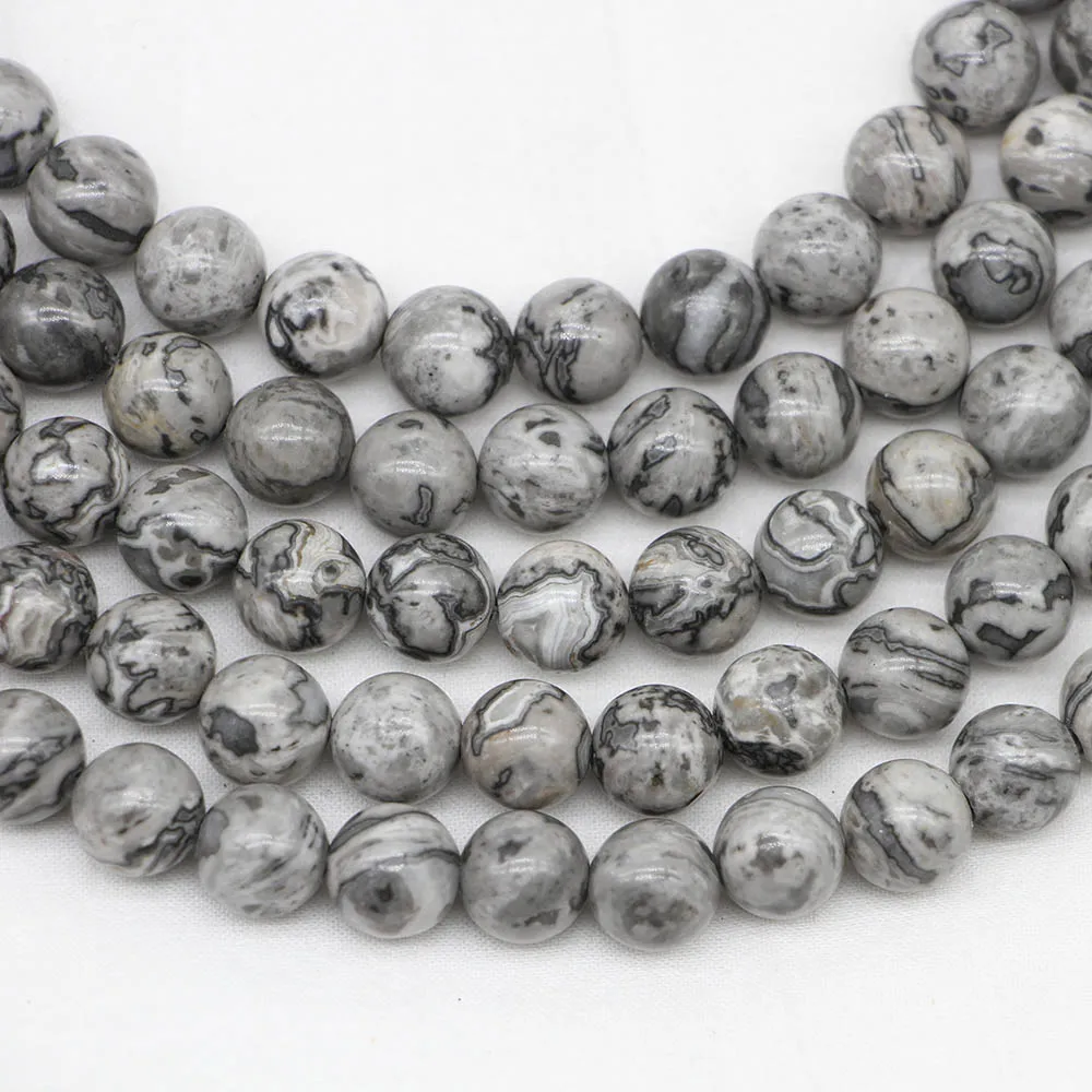 1strand/lot 4/6/8/10/12mm Natural Grey Map Stone Jaspers Bead Round Loose Spacer Beads For Jewelry Making Findings DIY Bracelet
1strand/lot 4/6/8/10/12mm Natural Grey Map Stone Jaspers Bead Round Loose Spacer Beads For Jewelry Making Findings DIY Bracelet