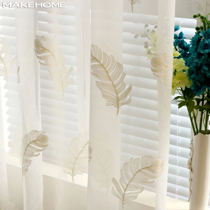 Embroidered Feather Curtains Pure Sheer Window Modern Curtains for Living Room Bedroom White Blue Tulle Curtains Drapes
Embroidered Feather Curtains Pure Sheer Window Modern Curtains for Living Room Bedroom White Blue Tulle Curtains Drapes