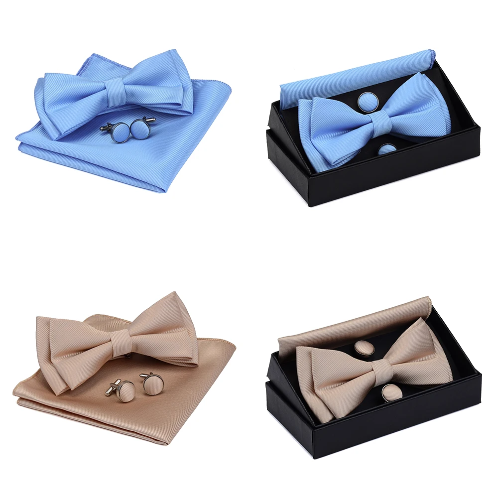 Качественные галстуки бабочки GUSLESON для свадьбы мужские однотонные двухслойные