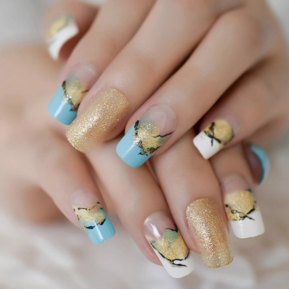 New Arrived Square Full Cover Adult Artificial Fake Nails Gold Glitter Popular Long False Nails Irregular Pattern Nails Tips 
New Arrived Square Full Cover Adult Artificial Fake Nails Gold Glitter Popular Long False Nails Irregular Pattern Nails Tips