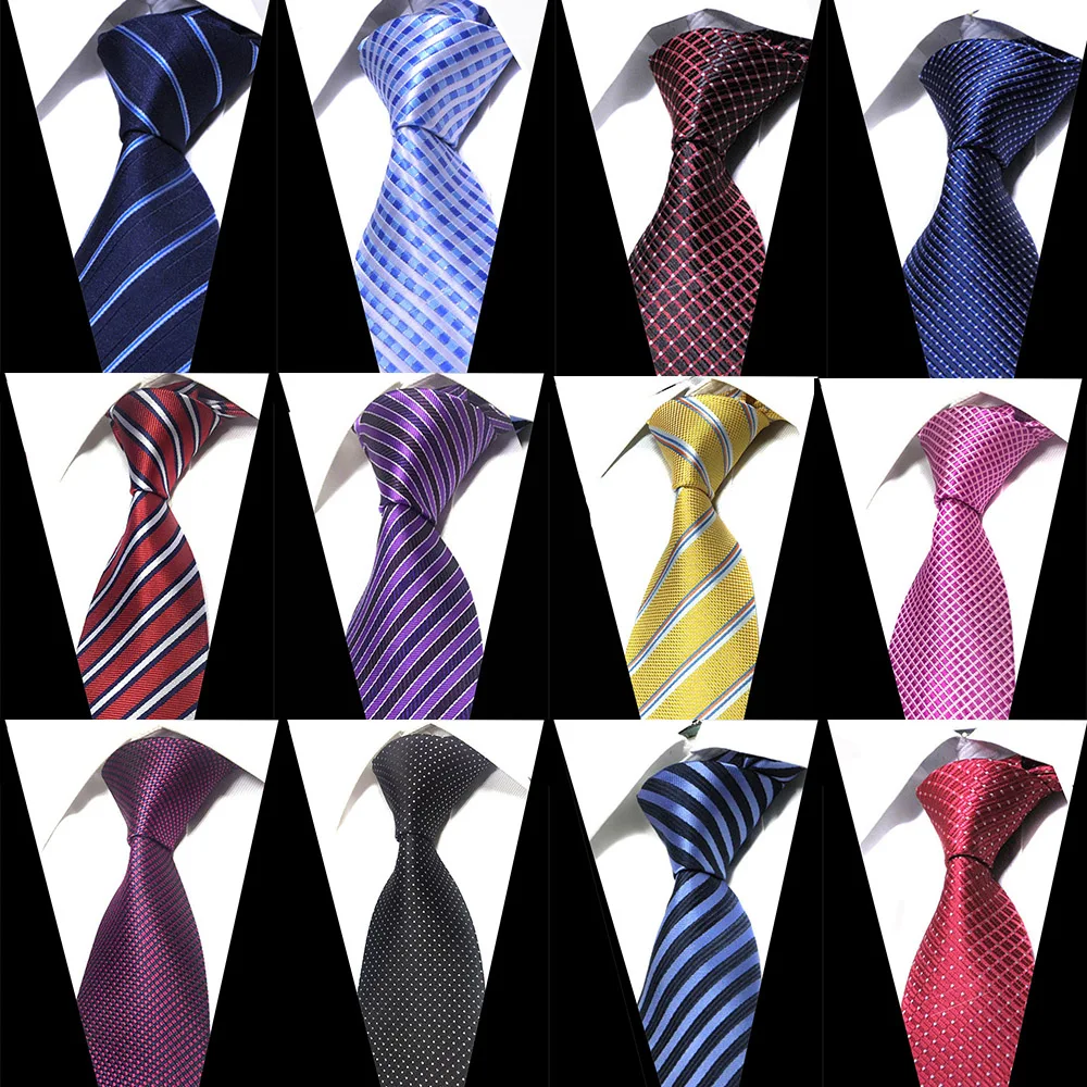 Классический галстук 38 цветов 8 см для мужчин 100% шелковый Роскошный Полосатый