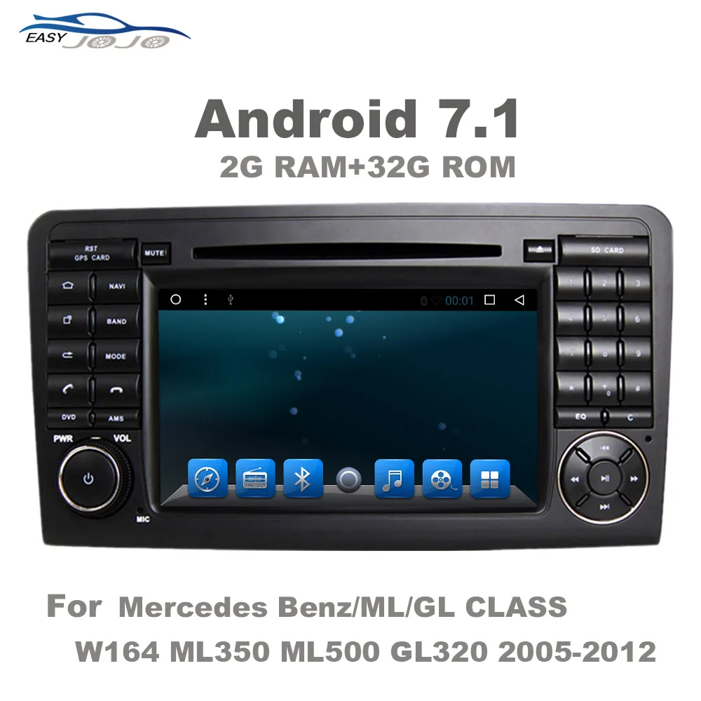 7" 32GROM Android7.1 Car GPS Multimedia DVD Player For Mercedes Benz/ML/GL CLASS W164 ML350 ML500 GL320 2005-2012 Navigation
7" 32GROM Android7.1 Car GPS Multimedia DVD Player For Mercedes Benz/ML/GL CLASS W164 ML350 ML500 GL320 2005-2012 Navigation