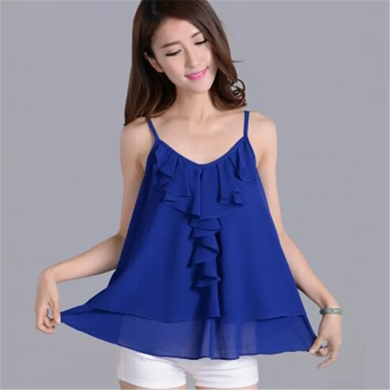 Women's Tops Casual Sleeveless O-Neck Solid Loose Chiffon Feminino Shirt 2019 Summer Beach Boho Blouse Plus Size 6XL Black/White
Women's Tops Casual Sleeveless O-Neck Solid Loose Chiffon Feminino Shirt 2019 Summer Beach Boho Blouse Plus Size 6XL Black/White