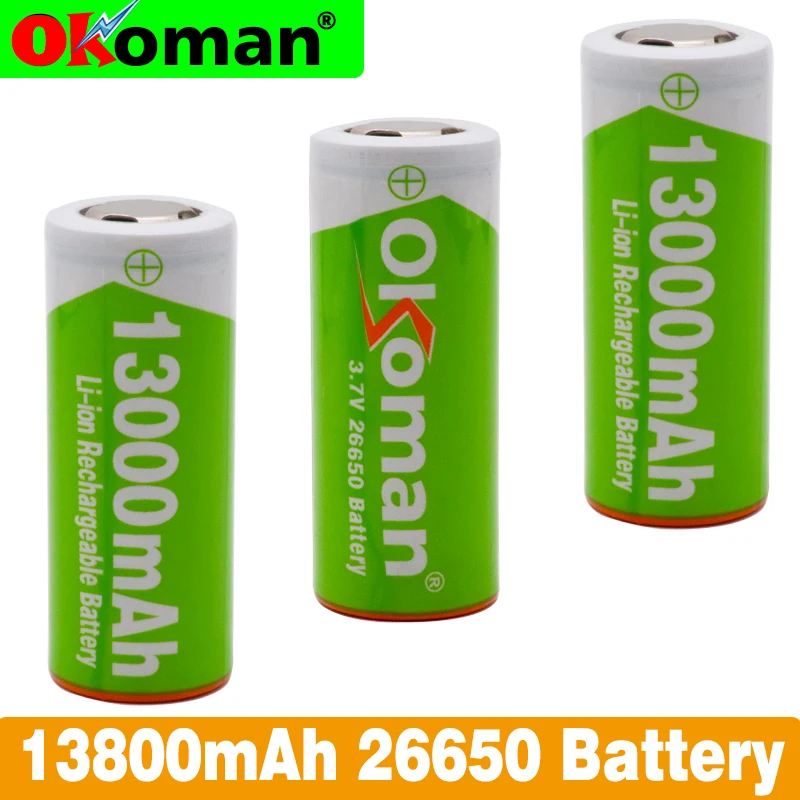 1/2/4/6/10PCS 3.7V 26650 Battery 13000mAh Li-ion Rechargeable Battery For LED Flashlight Torch Battery accumulator battery
1/2/4/6/10PCS 3.7V 26650 Battery 13000mAh Li-ion Rechargeable Battery For LED Flashlight Torch Battery accumulator battery