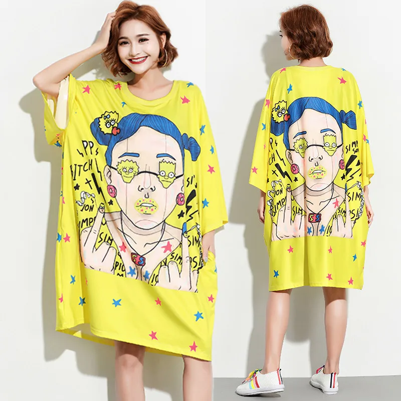 BIG SIZE 5XL Summer Women Fashion Novelty Cartoon Print Tops Ladies Female Plus Large Short Sleeve Oversize T Shirt Dresses
BIG SIZE 5XL Summer Women Fashion Novelty Cartoon Print Tops Ladies Female Plus Large Short Sleeve Oversize T Shirt Dresses