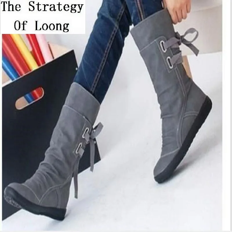 New Bursting Autumn Winter Buckle Plus Size Women Shoes Mid-Calf Flock Vamp Lace-Up Round Toe Wedges Heels Boots 20181107
New Bursting Autumn Winter Buckle Plus Size Women Shoes Mid-Calf Flock Vamp Lace-Up Round Toe Wedges Heels Boots 20181107