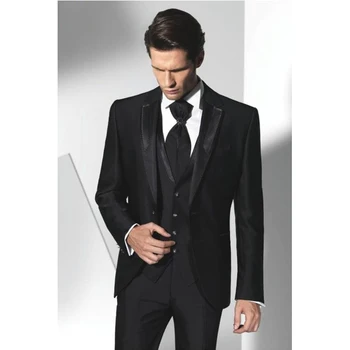 New Groom Tuxedo Black Groomsmen Notch Lapel Wedding Dinner mens Suits 2017 Best Man Bridegroom men suit (Jacket+Pants+Tie+Vest)
New Groom Tuxedo Black Groomsmen Notch Lapel Wedding Dinner mens Suits 2017 Best Man Bridegroom men suit (Jacket+Pants+Tie+Vest)