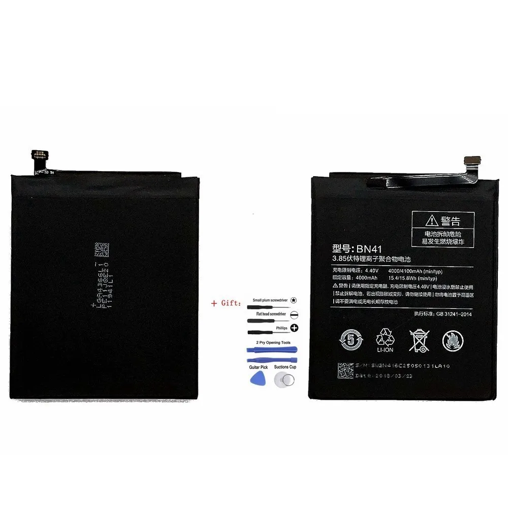 Suqy BN-41 Real 4000mAh Battery For Xiaomi Redmi Note 4 MTK Helio X20 / Note 4X Pro MTK Helio X20 Replace Baterija Accumulator
Suqy BN-41 Real 4000mAh Battery For Xiaomi Redmi Note 4 MTK Helio X20 / Note 4X Pro MTK Helio X20 Replace Baterija Accumulator