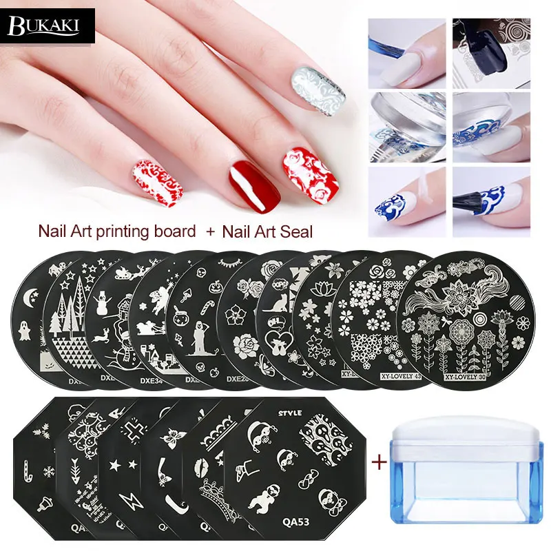 BUKAKI New 1Set Nail Stamping Plates Stamper Scraper+Clear Silicone Nail Stamper Blue 3D DIY Stencil Manicure Kits Mage Template
BUKAKI New 1Set Nail Stamping Plates Stamper Scraper+Clear Silicone Nail Stamper Blue 3D DIY Stencil Manicure Kits Mage Template