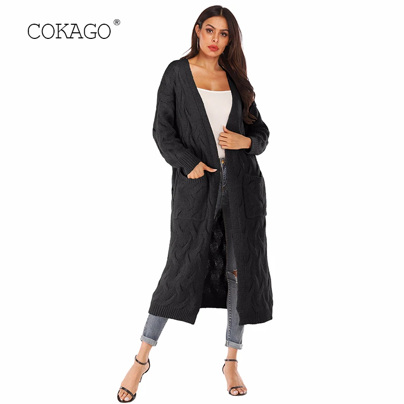 COKAGO Women's Long Cardigan Long Sleeve Pocket Thick Knitted Loose Sweater Ladies Warm Black Cardigans Women Autumn Winter Coat
COKAGO Women's Long Cardigan Long Sleeve Pocket Thick Knitted Loose Sweater Ladies Warm Black Cardigans Women Autumn Winter Coat