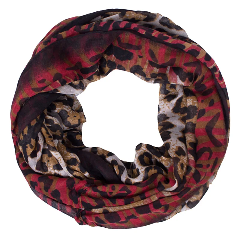 2017 модный Леопардовый полиэфирный шарф с леопардовым принтом женский