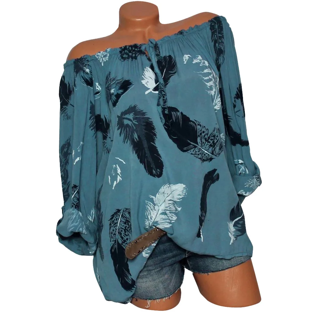 2019 MAXIORILL New Women Casual Cold Off Shoulder Feather Print Daily Long Sleeve Tops Shirt куртка Wholesale T3
2019 MAXIORILL New Women Casual Cold Off Shoulder Feather Print Daily Long Sleeve Tops Shirt куртка Wholesale T3