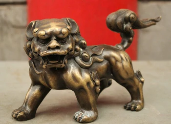bronze Decoration Pure Brass Good value Lucky 9" Folk Chinese FengShui Pure Bronze Brave Animal Fu Foo Dog Lion Guard Statue
bronze Decoration Pure Brass Good value Lucky 9" Folk Chinese FengShui Pure Bronze Brave Animal Fu Foo Dog Lion Guard Statue