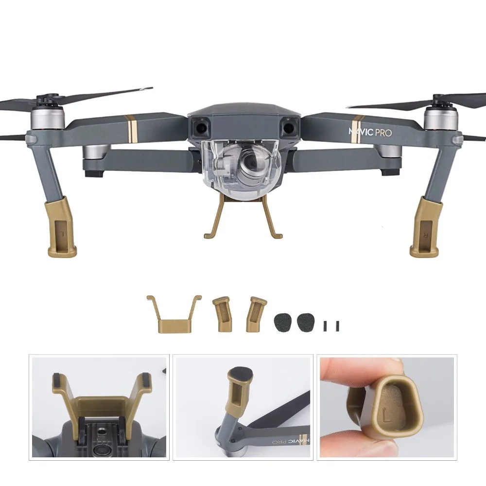 DJI Mavic Pro Landing Gear Height Extender Kit Riser Set Stabilizers with Protection Pad and Safe Landing Holder Mount
DJI Mavic Pro Landing Gear Height Extender Kit Riser Set Stabilizers with Protection Pad and Safe Landing Holder Mount