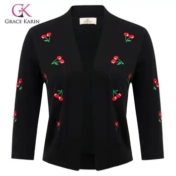 Gk Women Coat 3/4 Sleeve Cherries Embroidery Open Front Bolero Shrug Cardigan Women Knitwear Soft Comfortable Coat Jackets
Gk Women Coat 3/4 Sleeve Cherries Embroidery Open Front Bolero Shrug Cardigan Women Knitwear Soft Comfortable Coat Jackets