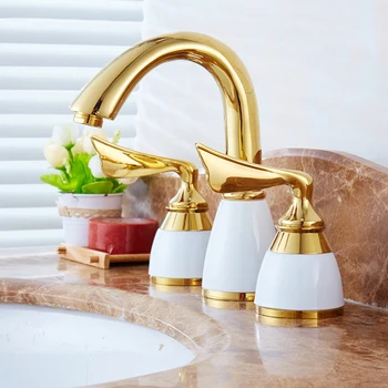2 Colors 3 holes golden Brass Deck Mounted Bathroom Mixer Tap Bath Basin Sink Vanity Faucet Water tap Bathtub faucets
2 Colors 3 holes golden Brass Deck Mounted Bathroom Mixer Tap Bath Basin Sink Vanity Faucet Water tap Bathtub faucets