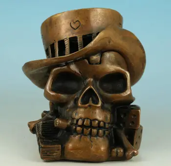 Chinese Old COOL CHINESE BRONZE COLLECTABLE HAND CASTING PIRATE DICE SKULL ASHTRAY POT Watches decoration bronze factory outlets
Chinese Old COOL CHINESE BRONZE COLLECTABLE HAND CASTING PIRATE DICE SKULL ASHTRAY POT Watches decoration bronze factory outlets