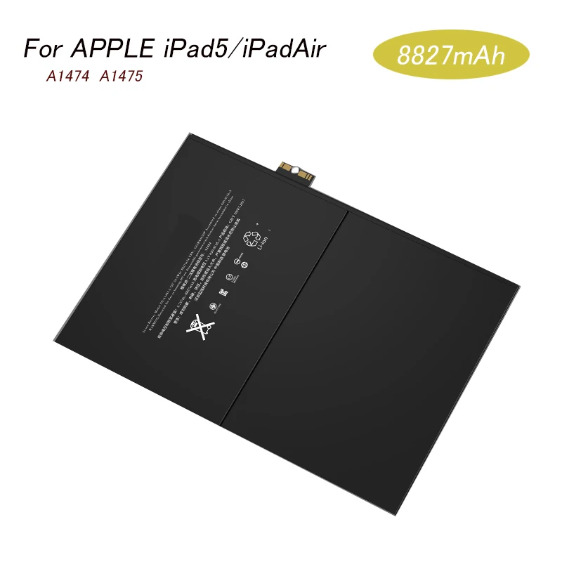 High Quality 8827mAh Internal Li-ion Battery Replacement For iPad 5 Air 1 iPAD5 Tablet Batteries with tool kit / A1474 A1475
High Quality 8827mAh Internal Li-ion Battery Replacement For iPad 5 Air 1 iPAD5 Tablet Batteries with tool kit / A1474 A1475