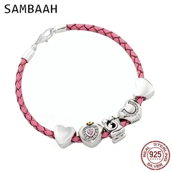 Sambaah 3mm Chain Italian Braided Leather Bracelet with 925 Sterling Silver Love Hearts Charms for Valentine's Day Bracelet
Sambaah 3mm Chain Italian Braided Leather Bracelet with 925 Sterling Silver Love Hearts Charms for Valentine's Day Bracelet