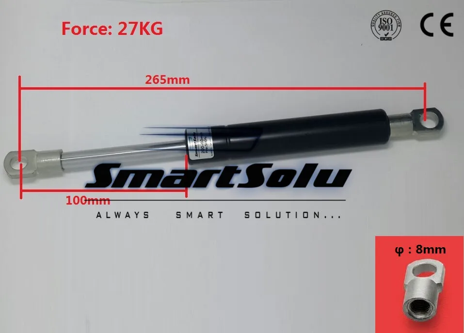 Free Shipping 2pcs/lot 265mm Total length100mm Stroke Rod Lift Machinery Gas Spring Strut 27kg 59lb Force
Free Shipping 2pcs/lot 265mm Total length100mm Stroke Rod Lift Machinery Gas Spring Strut 27kg 59lb Force