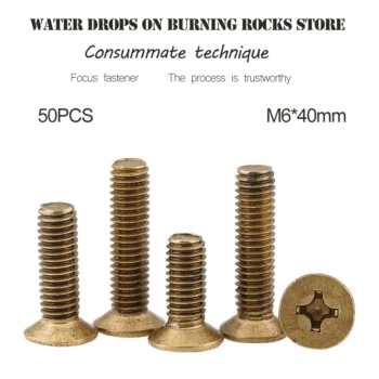 50Pcs M6*40mm Copper Cross Countersunk Head Screws Flat Head Cross Copper Screws Countersunk Head Machine Screws
50Pcs M6*40mm Copper Cross Countersunk Head Screws Flat Head Cross Copper Screws Countersunk Head Machine Screws