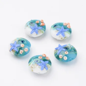Pandahall 100cp Ocean Style Handmade Lampwork Beads Flat Round with Starfish LightSeaGreen DIY Jewelry Finding Making Necklace
Pandahall 100cp Ocean Style Handmade Lampwork Beads Flat Round with Starfish LightSeaGreen DIY Jewelry Finding Making Necklace