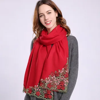 Embroidery 100% Wool Scarf Women Autumn Winter Large Wool Shawls Wraps For Ladies Warm Flower Embroidered Sheep Wool Scarves
Embroidery 100% Wool Scarf Women Autumn Winter Large Wool Shawls Wraps For Ladies Warm Flower Embroidered Sheep Wool Scarves
