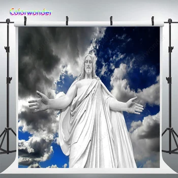 Photography Background 8x8ft White Jesus Status Backdrop White Clouds Blue Sky Photo Backdrop Wall Paper Art Customized
Photography Background 8x8ft White Jesus Status Backdrop White Clouds Blue Sky Photo Backdrop Wall Paper Art Customized