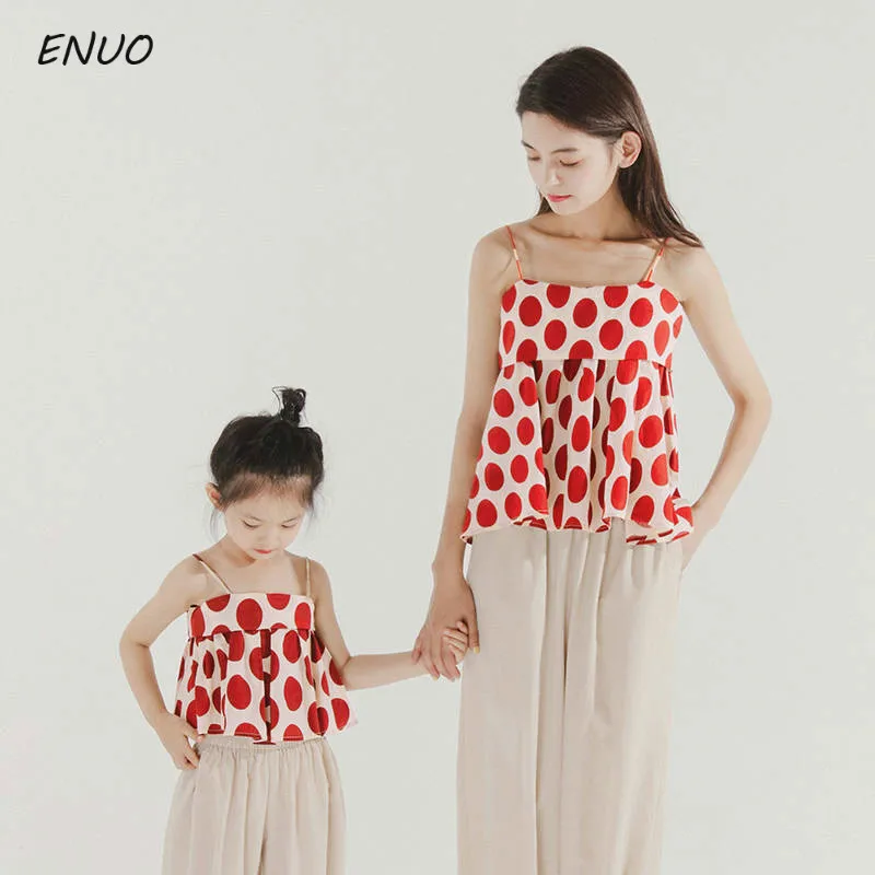 Fashion Cotton Family Matching Outfits Mom Daughter Polka Dot Camis Tops + Pants Sets Women Girls Summer Clothes Suits Blouse
Fashion Cotton Family Matching Outfits Mom Daughter Polka Dot Camis Tops + Pants Sets Women Girls Summer Clothes Suits Blouse