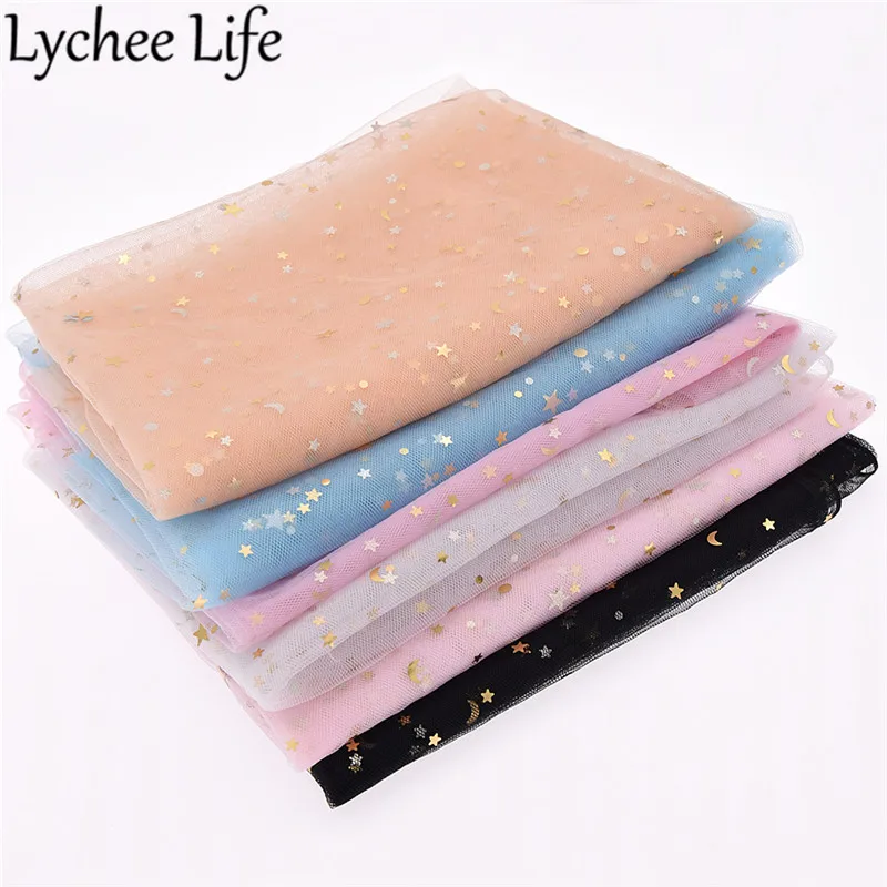 Lychee Life Star Moon Gauze Fabric 150cm Colorful Mesh Lace Fabric DIY Handmade Sew Clothes Wedding Dress Accessories Supplies
Lychee Life Star Moon Gauze Fabric 150cm Colorful Mesh Lace Fabric DIY Handmade Sew Clothes Wedding Dress Accessories Supplies