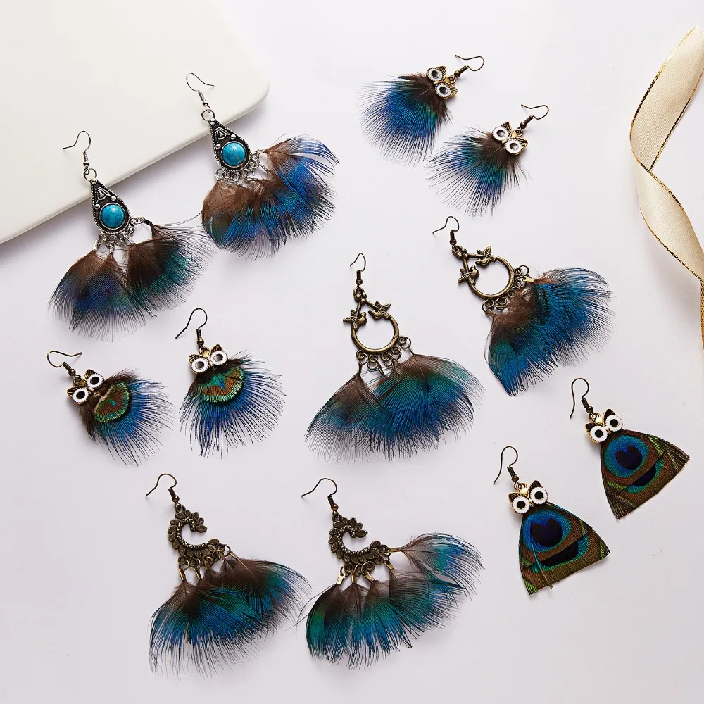 Rinhoo Bohemia Vintage Feature Earrings New Arrival Owl Peacock Feather Ear Hook Dangle Earrings Women Ethnic Earrings Jewelry
Rinhoo Bohemia Vintage Feature Earrings New Arrival Owl Peacock Feather Ear Hook Dangle Earrings Women Ethnic Earrings Jewelry