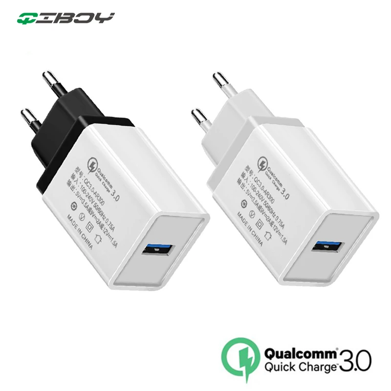 18W USB Charger Quick Charge 3.0 Fast Charging EU Plug Wall Mobile Phone Adapter For iPhone 8 7 Samsung Xiaomi Huawei P20 QC3.0
18W USB Charger Quick Charge 3.0 Fast Charging EU Plug Wall Mobile Phone Adapter For iPhone 8 7 Samsung Xiaomi Huawei P20 QC3.0