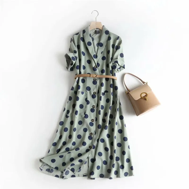 2019 European and American summer new wave point dress Mori holiday French green dress woman
2019 European and American summer new wave point dress Mori holiday French green dress woman