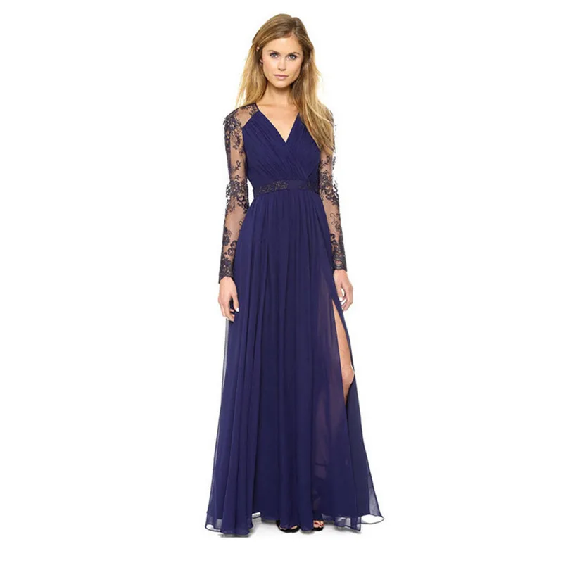 Summer Dress Women Navy Blue Lace Stitching Long Dresses 2019 New Spring V Neck Slim Sexy Dress S-XL Party Vestidos Feminina JD2
Summer Dress Women Navy Blue Lace Stitching Long Dresses 2019 New Spring V Neck Slim Sexy Dress S-XL Party Vestidos Feminina JD2