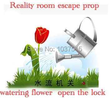 Reality Room Escape props pour water watering Water flow trigger open lock can be open mysterious room 
Reality Room Escape props pour water watering Water flow trigger open lock can be open mysterious room
