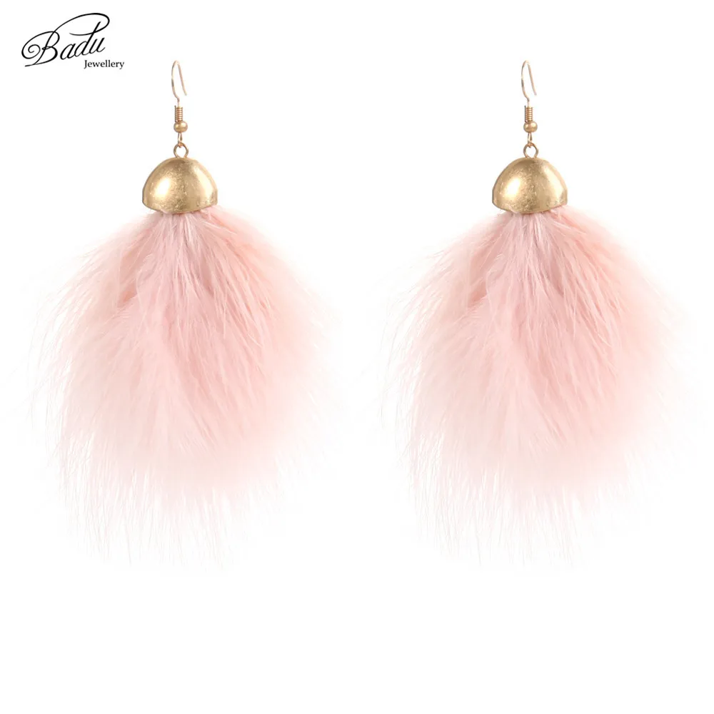 Badu Romantic Pink Ostrich Feather Earring Lovely Dangle Girls Fashion Jewelry Light Weight Feather Earrings Gift Girlfriend
Badu Romantic Pink Ostrich Feather Earring Lovely Dangle Girls Fashion Jewelry Light Weight Feather Earrings Gift Girlfriend