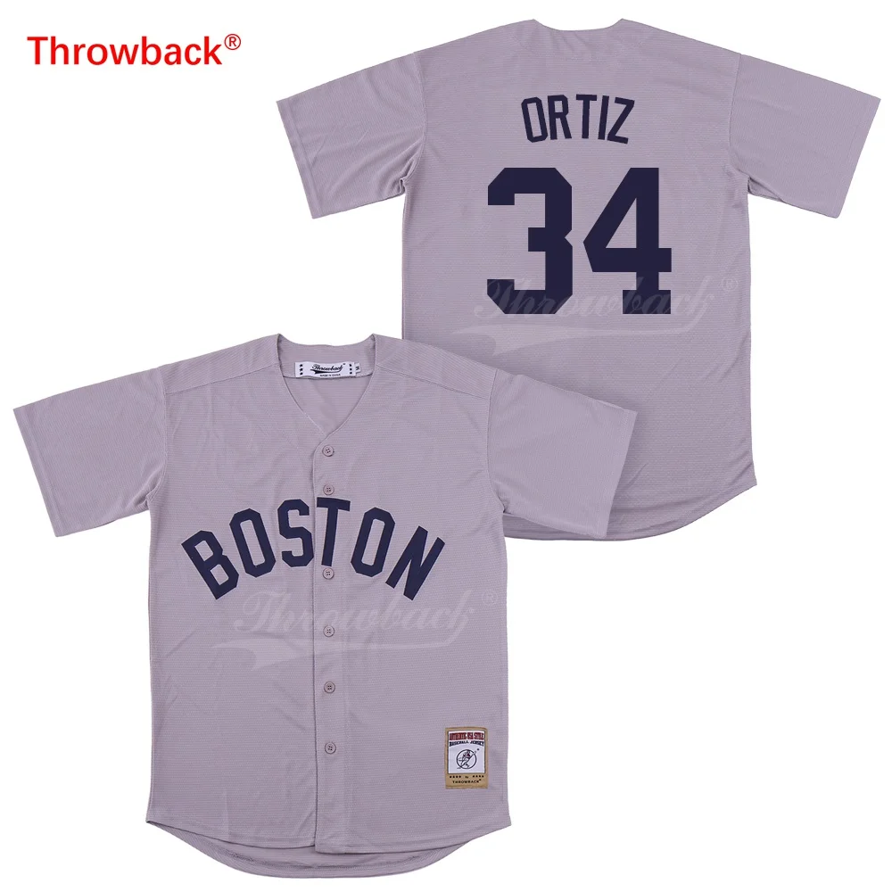 

Throwback Baseball Jersey Men's Boston Jersey Ortiz Jerseys Shirt Stiched Size S-XXXL Wholesale Free Shipping Cheap
