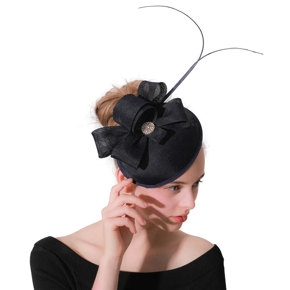 Imitation sinamay navy black chapeacu caps wedding fascinators hats women ladies hair accessories with hair clips fancy feathers
Imitation sinamay navy black chapeacu caps wedding fascinators hats women ladies hair accessories with hair clips fancy feathers