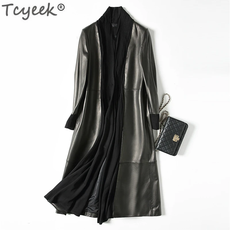 Tcyeek Genuine Leather Jacket Women Real Leather Natural Sheepskin Coat Female Long Trench Coat Spring Autumn Outwear LWL1446
Tcyeek Genuine Leather Jacket Women Real Leather Natural Sheepskin Coat Female Long Trench Coat Spring Autumn Outwear LWL1446