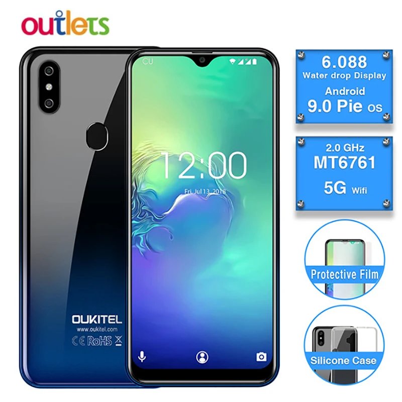 2019 OUKITEL C15 PRO 6.088"FHD 19:9 Water Drop 2GB 16GB Android 9.0 MT6761 Quad Core smartphone 2.4/5G WIFI 4G LTE mobile phone
2019 OUKITEL C15 PRO 6.088"FHD 19:9 Water Drop 2GB 16GB Android 9.0 MT6761 Quad Core smartphone 2.4/5G WIFI 4G LTE mobile phone