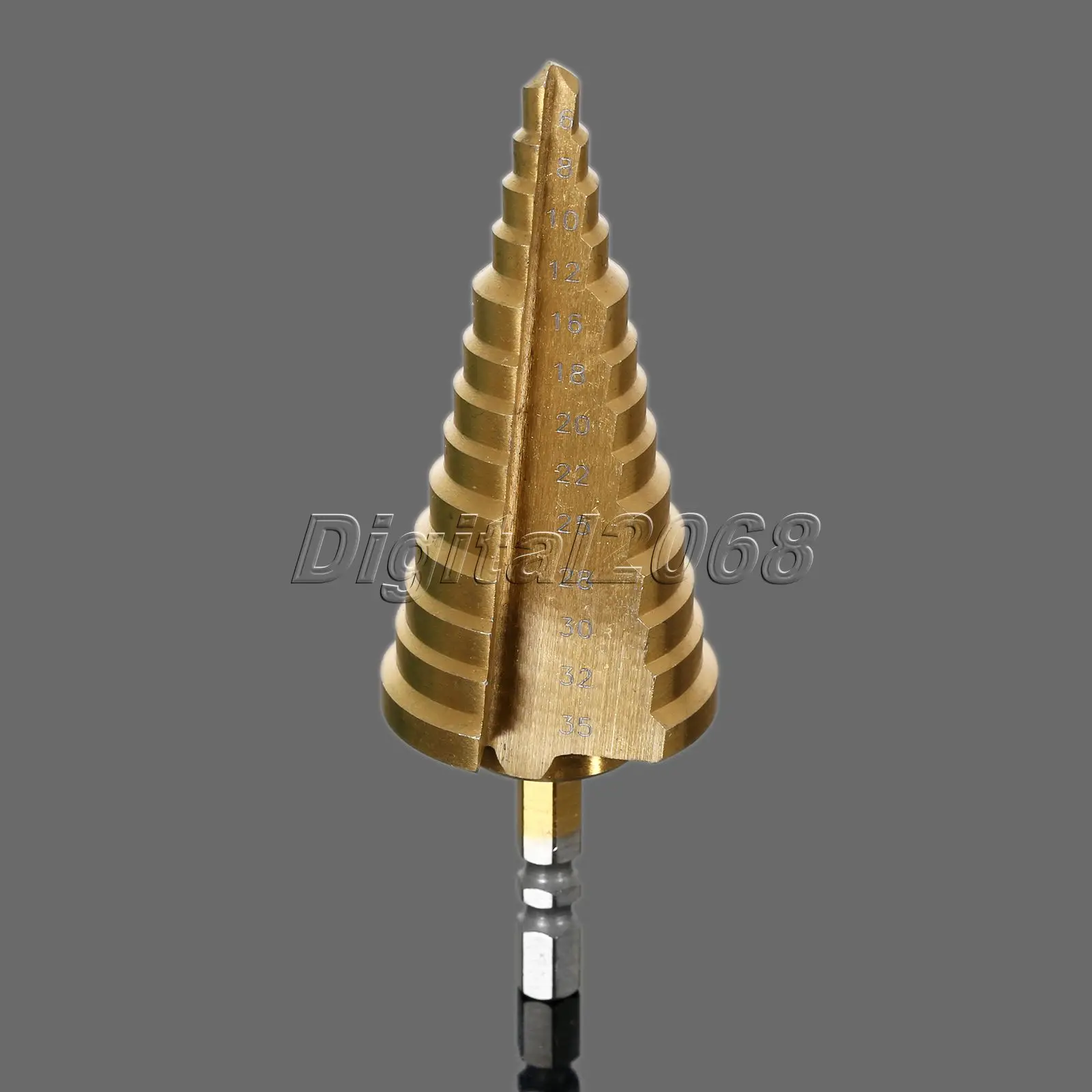 1 Pc HSS Steel Large Step Cone Wood Drill Titanium Step Cone Drill Bit 6-35mm Hole Cutter Tools