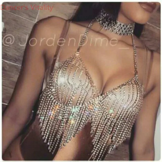 Western New Bar DS Costumes Sexy Diamond Tassel Chain Bikini Cut out Fashion Bra Chain Carnival Party Pole Jazz Dance Clothes
Western New Bar DS Costumes Sexy Diamond Tassel Chain Bikini Cut out Fashion Bra Chain Carnival Party Pole Jazz Dance Clothes