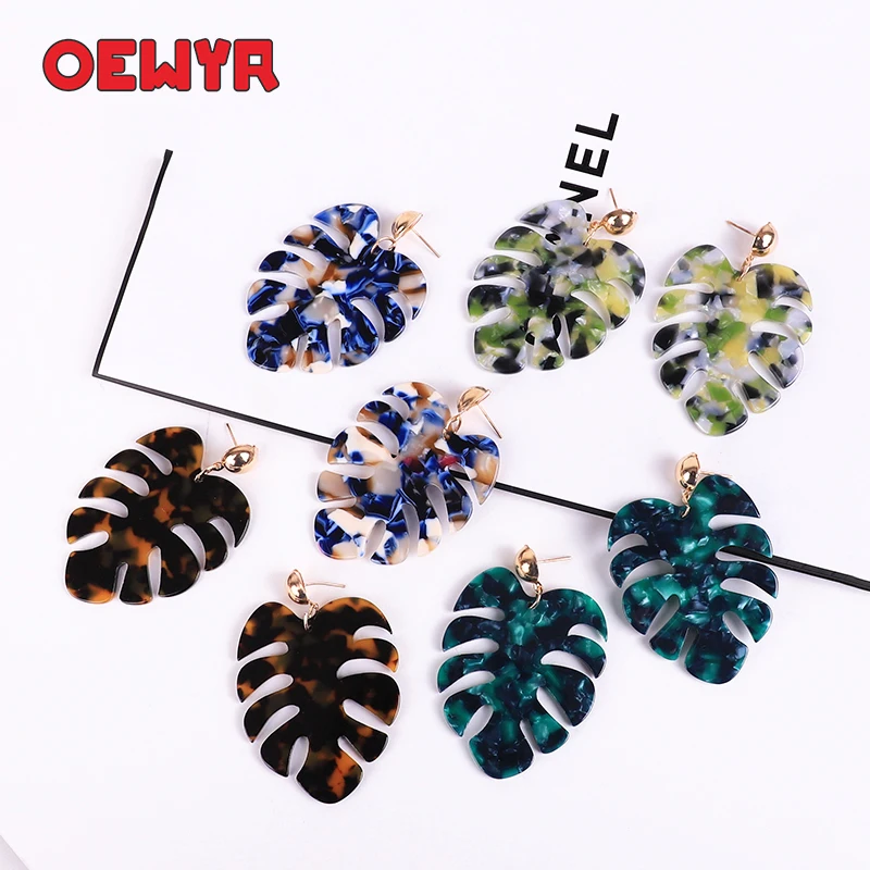 OEWYR 2019 Korean fashion bohemian women earrings Simple Colorful Statement Big tree leaves Acrylic earring Jewelry dropshipping
OEWYR 2019 Korean fashion bohemian women earrings Simple Colorful Statement Big tree leaves Acrylic earring Jewelry dropshipping