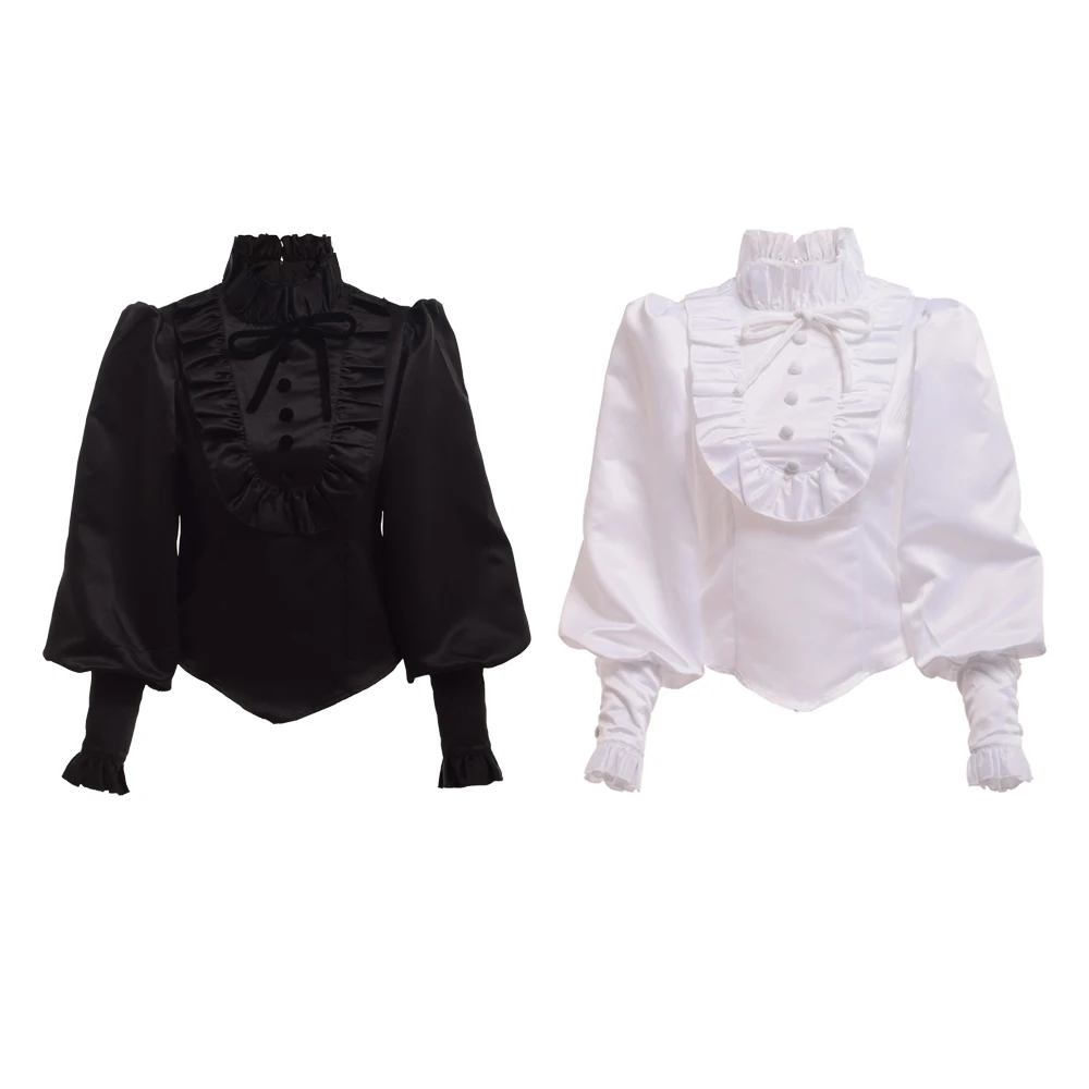 Victorian Blouse Women Vintage Royal Princess Renaissance Medieval Long Sleeve White/Black Ruffled Jabot Lolita Shirt
Victorian Blouse Women Vintage Royal Princess Renaissance Medieval Long Sleeve White/Black Ruffled Jabot Lolita Shirt
