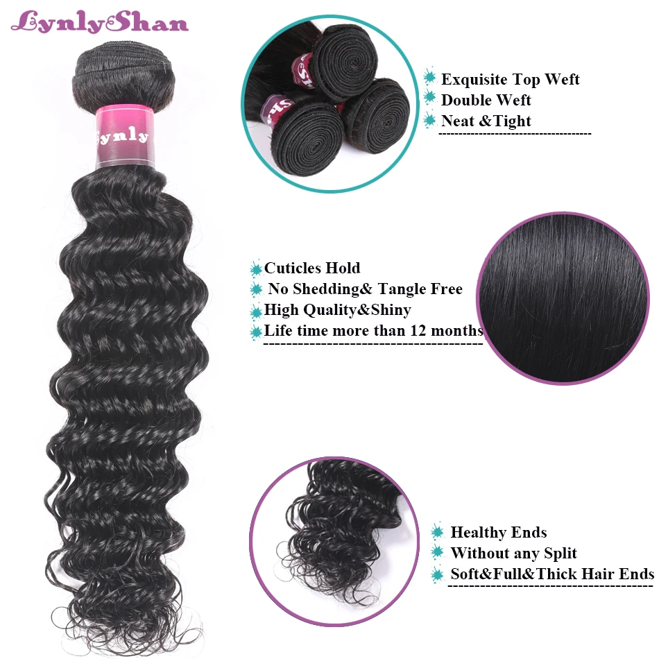 Malaysian Deep Wave Hair Bundle 100% Human Hair 12-28 inch Lynlyshan Remy Hair Weaves Extension Natural Black Free Shipping
Malaysian Deep Wave Hair Bundle 100% Human Hair 12-28 inch Lynlyshan Remy Hair Weaves Extension Natural Black Free Shipping