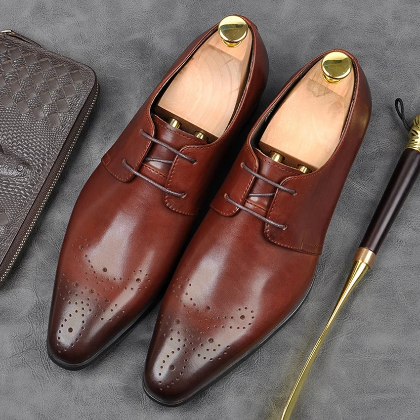 Italian Designer Handmade Formal Dress Men's Derby Oxfords Shoes Genuine Leather Pointed Toe Wedding Party Brogues Flats AM139
Italian Designer Handmade Formal Dress Men's Derby Oxfords Shoes Genuine Leather Pointed Toe Wedding Party Brogues Flats AM139