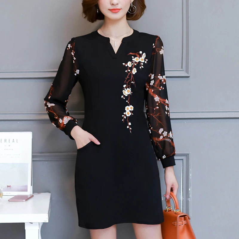 2019 Female Fashion Elegant Dress Sexy Women Dresses Slim Ladies Clothing Embroidery Long sleeve Korean Black Plum Flower 270
2019 Female Fashion Elegant Dress Sexy Women Dresses Slim Ladies Clothing Embroidery Long sleeve Korean Black Plum Flower 270