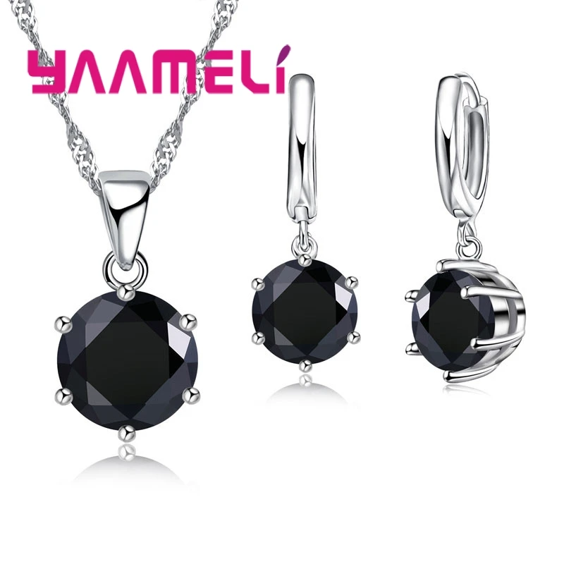 Jewelry Sets 925 Sterling Silver Pendant Necklace&Earring Sets Mysterious Style Dark Black Round Stone For Women
Jewelry Sets 925 Sterling Silver Pendant Necklace&Earring Sets Mysterious Style Dark Black Round Stone For Women