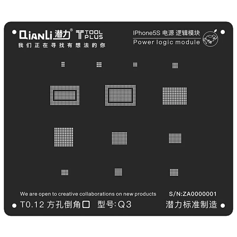 For iPhone 5/5S/6/6S/7/8 Power Logic Module Reballing Stencil Square Hole Template Tin Planting Mesh Black Steel Net
For iPhone 5/5S/6/6S/7/8 Power Logic Module Reballing Stencil Square Hole Template Tin Planting Mesh Black Steel Net
